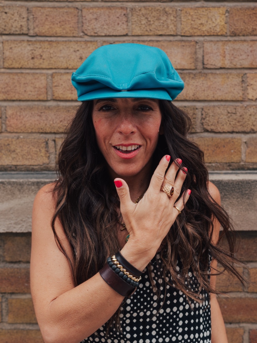 Vintage Turquoise Mod Cap Hat